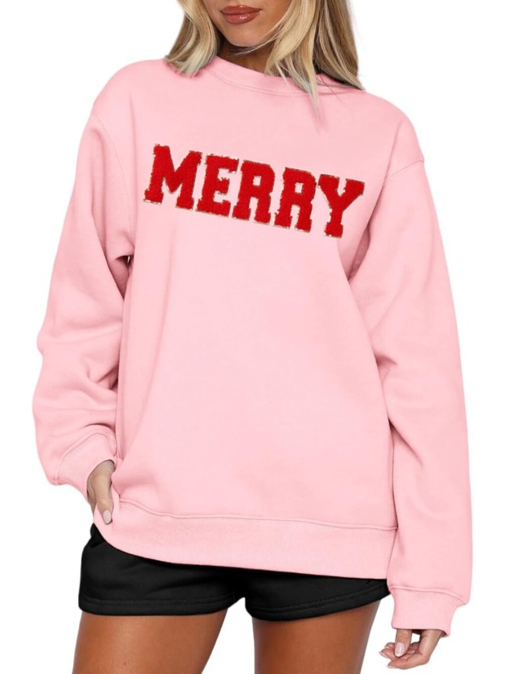 Cozy Christmas Sweatshirt for Women | Fleece Lined Crewneck Pullover Top
